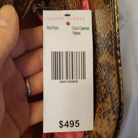 Python Embossed Leather Ruby Satchel - Picture 2 of 2